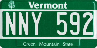VT license plate NNY592