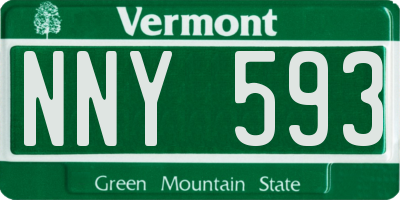 VT license plate NNY593