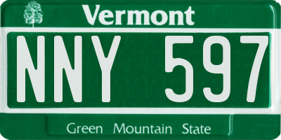 VT license plate NNY597