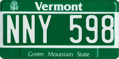 VT license plate NNY598