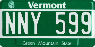 VT license plate NNY599