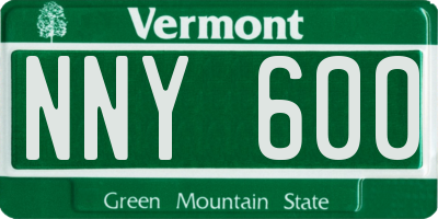VT license plate NNY600