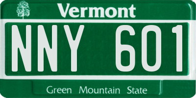 VT license plate NNY601