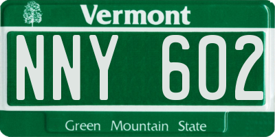 VT license plate NNY602