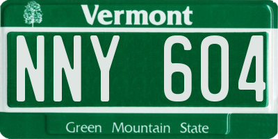 VT license plate NNY604