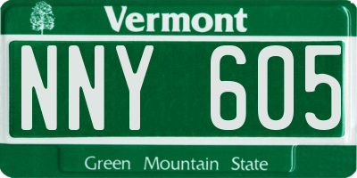 VT license plate NNY605