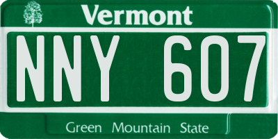 VT license plate NNY607