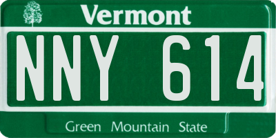 VT license plate NNY614