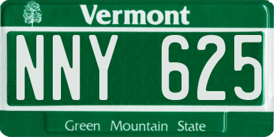 VT license plate NNY625