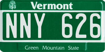 VT license plate NNY626