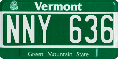 VT license plate NNY636