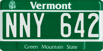 VT license plate NNY642