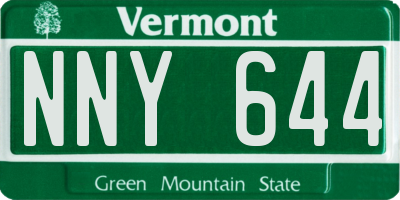 VT license plate NNY644