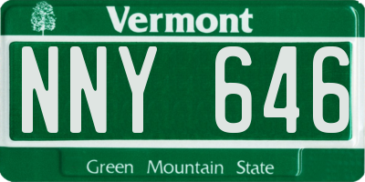 VT license plate NNY646