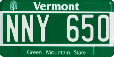 VT license plate NNY650