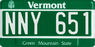 VT license plate NNY651