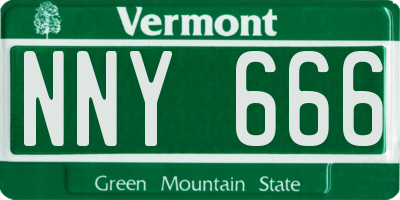 VT license plate NNY666