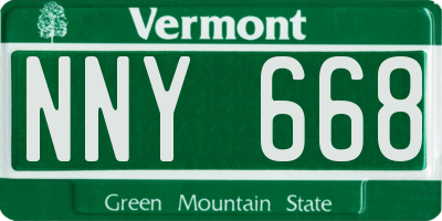VT license plate NNY668