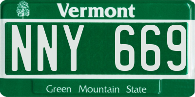 VT license plate NNY669