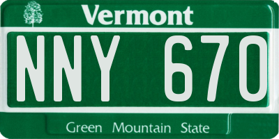 VT license plate NNY670