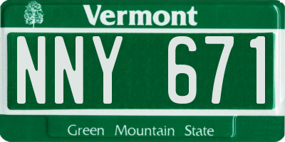 VT license plate NNY671