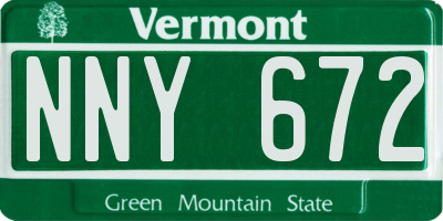 VT license plate NNY672