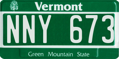 VT license plate NNY673