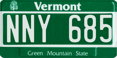 VT license plate NNY685