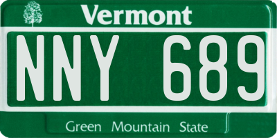 VT license plate NNY689