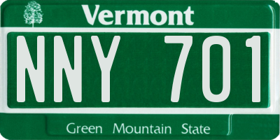 VT license plate NNY701