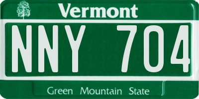 VT license plate NNY704