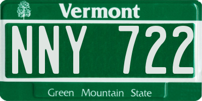 VT license plate NNY722