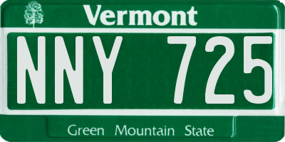 VT license plate NNY725