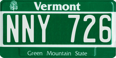 VT license plate NNY726
