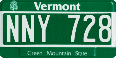 VT license plate NNY728