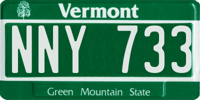 VT license plate NNY733