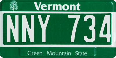 VT license plate NNY734