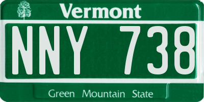 VT license plate NNY738