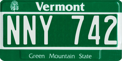 VT license plate NNY742