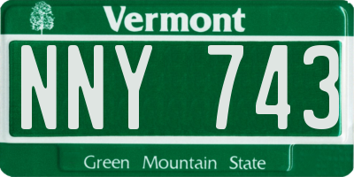 VT license plate NNY743