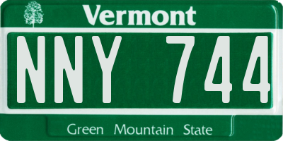 VT license plate NNY744