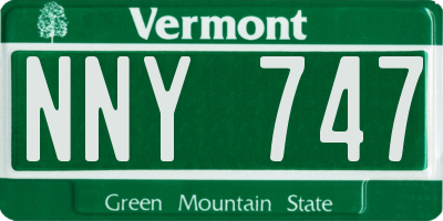 VT license plate NNY747