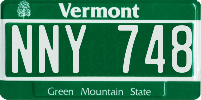 VT license plate NNY748