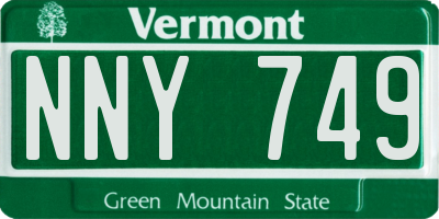 VT license plate NNY749