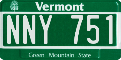 VT license plate NNY751