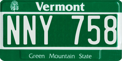 VT license plate NNY758