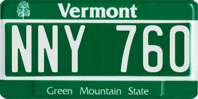 VT license plate NNY760