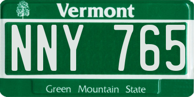 VT license plate NNY765