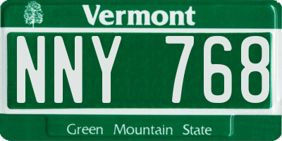 VT license plate NNY768