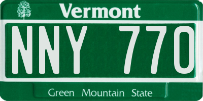 VT license plate NNY770
